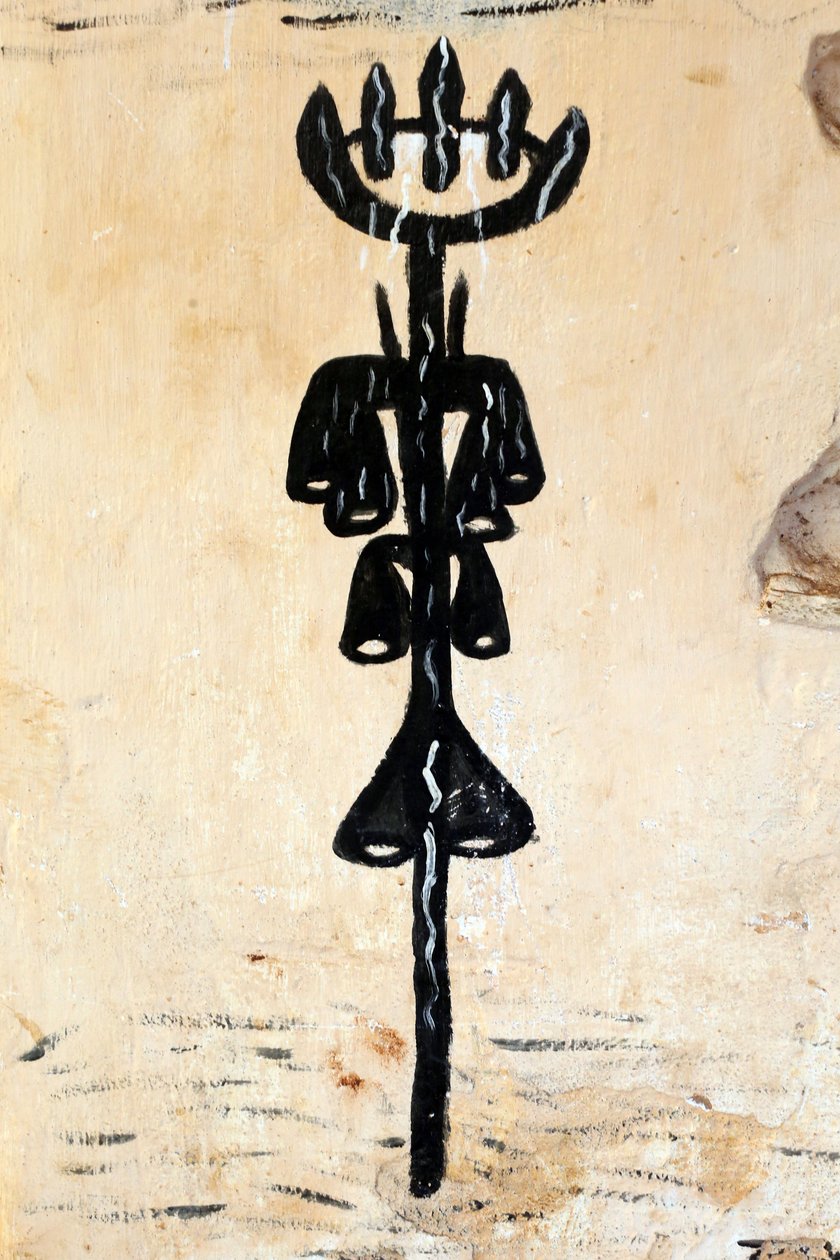 Voodoo väggmålning på ett kloster. Togoville, Togo av Unbekannt