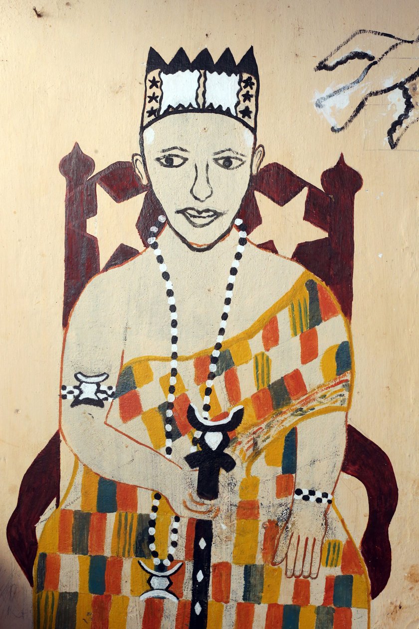Voodoo väggmålning på ett kloster. Togoville, Togo av Unbekannt