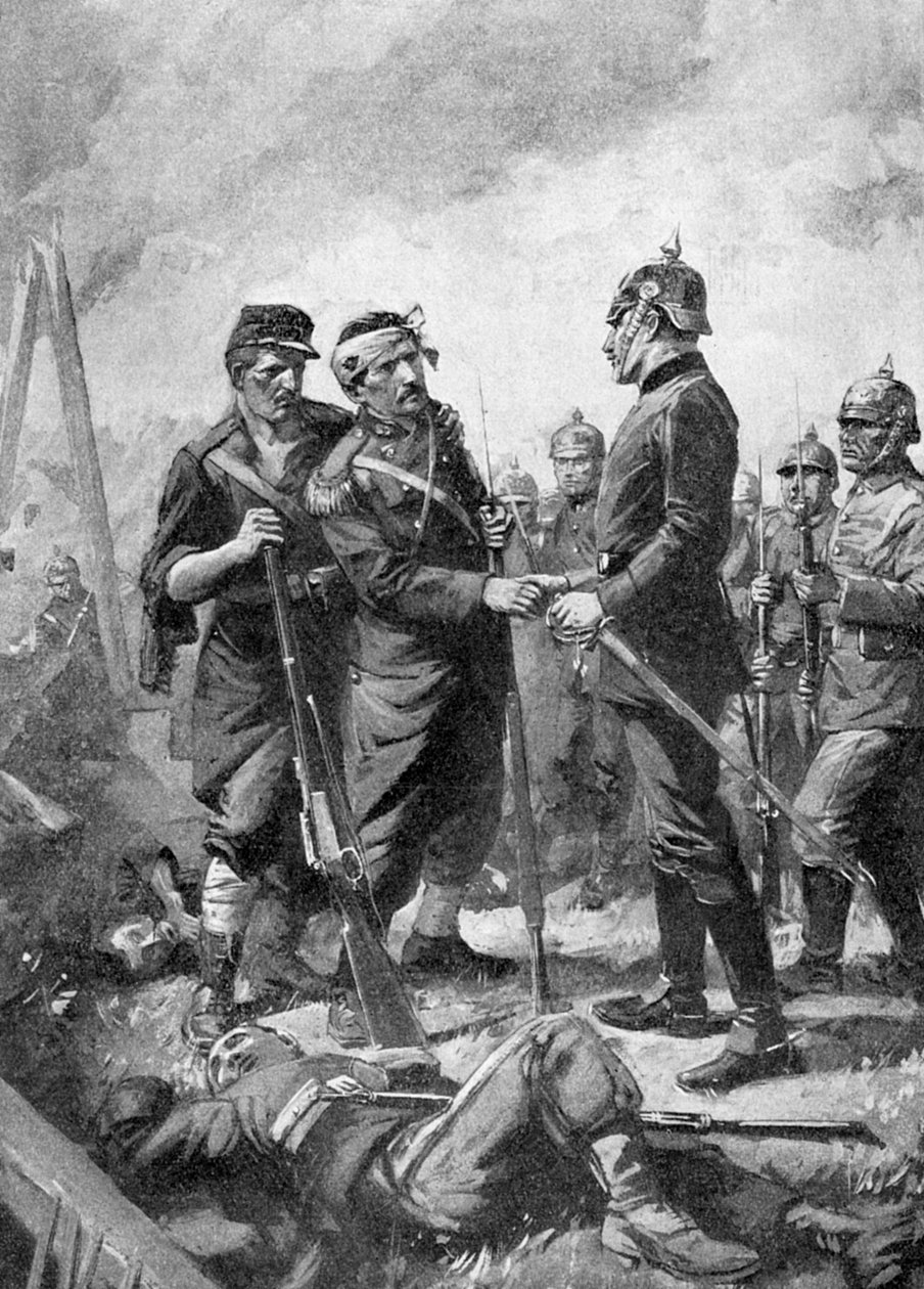 WWI - Sårad fransk underofficer 1914 av Unbekannter Künstler