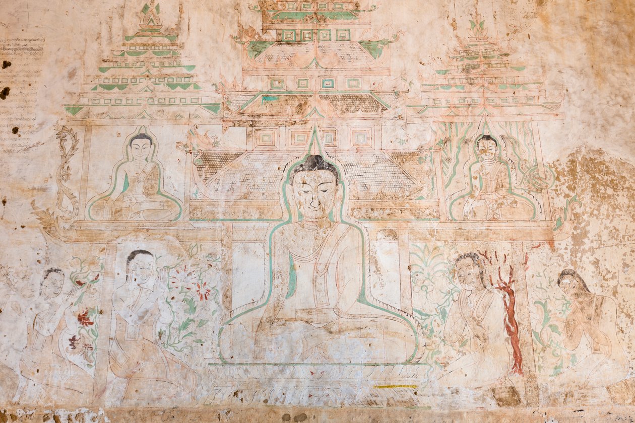 Väggmålning, Sulamani Pahto, Bagan (foto) av Unbekannter Künstler