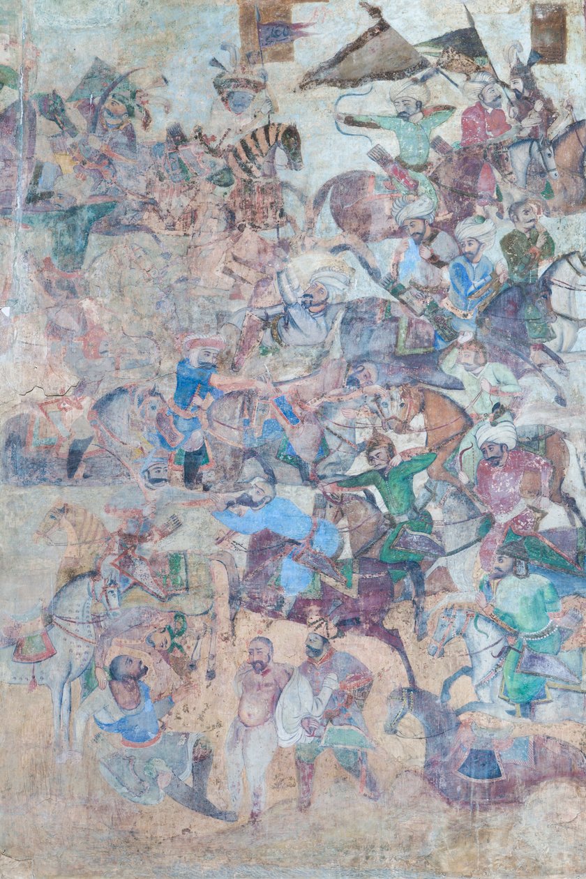 Väggmålningar på Qeysarieh-portalen, Naqsh-e Jahan Imam-torget, Esfahan, Iran (fresk) av Unbekannter Künstler