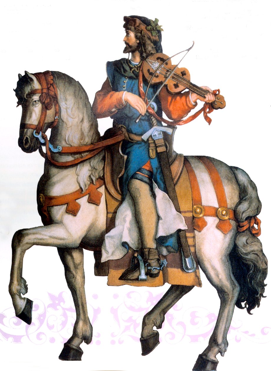 Walther von der Vogelweide, tidigt 1900-tal (illustration) av Unbekannter Künstler