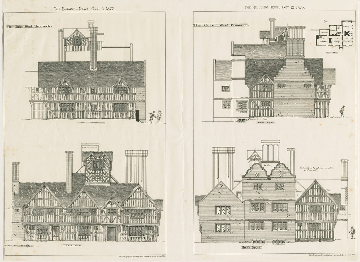 West Bromwich - "The Oaks": fotolitografi, augusti 1876 av Unbekannt