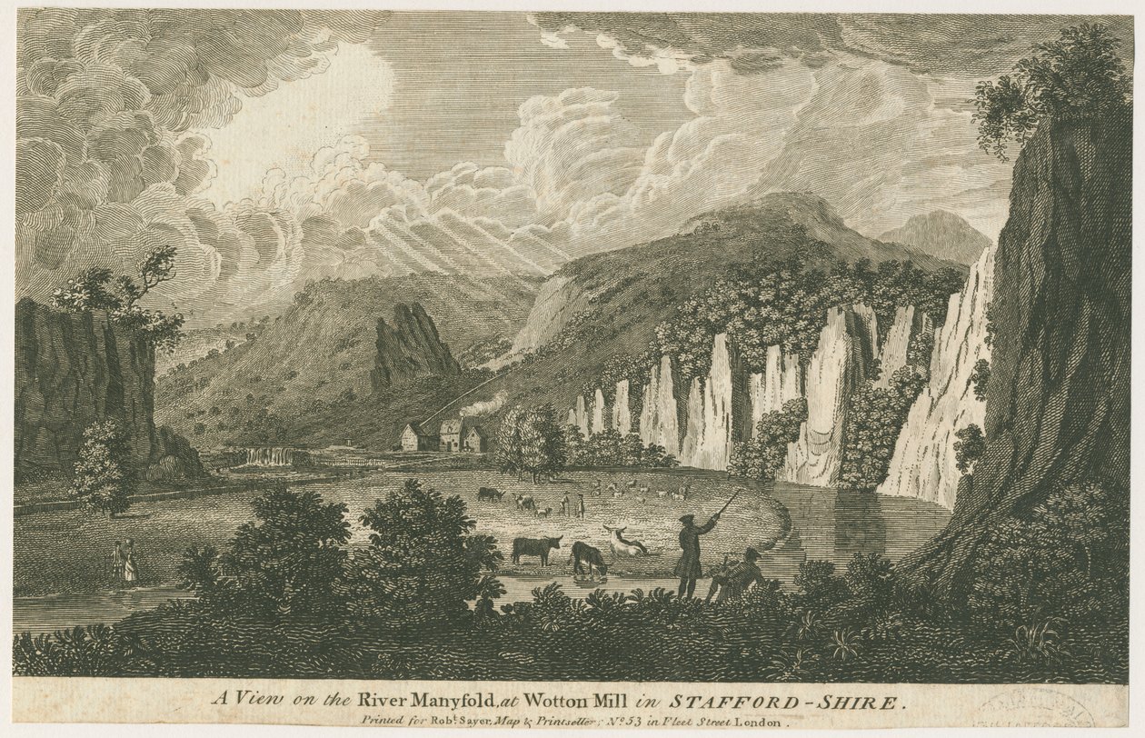 Wetton - Manifold Valley: etsning och [1800-talet] av Unbekannt