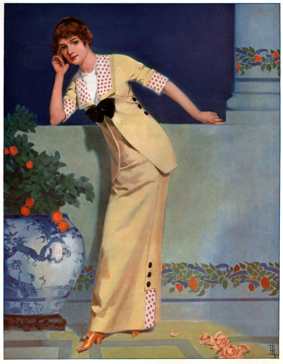 Kvinna år 2700. (Illustration, ca 1910) av Unbekannter Künstler
