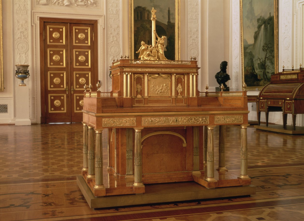 Skrivbord med litet skåp, av David Roentgen (1743-1807), Neuwied av Unbekannt