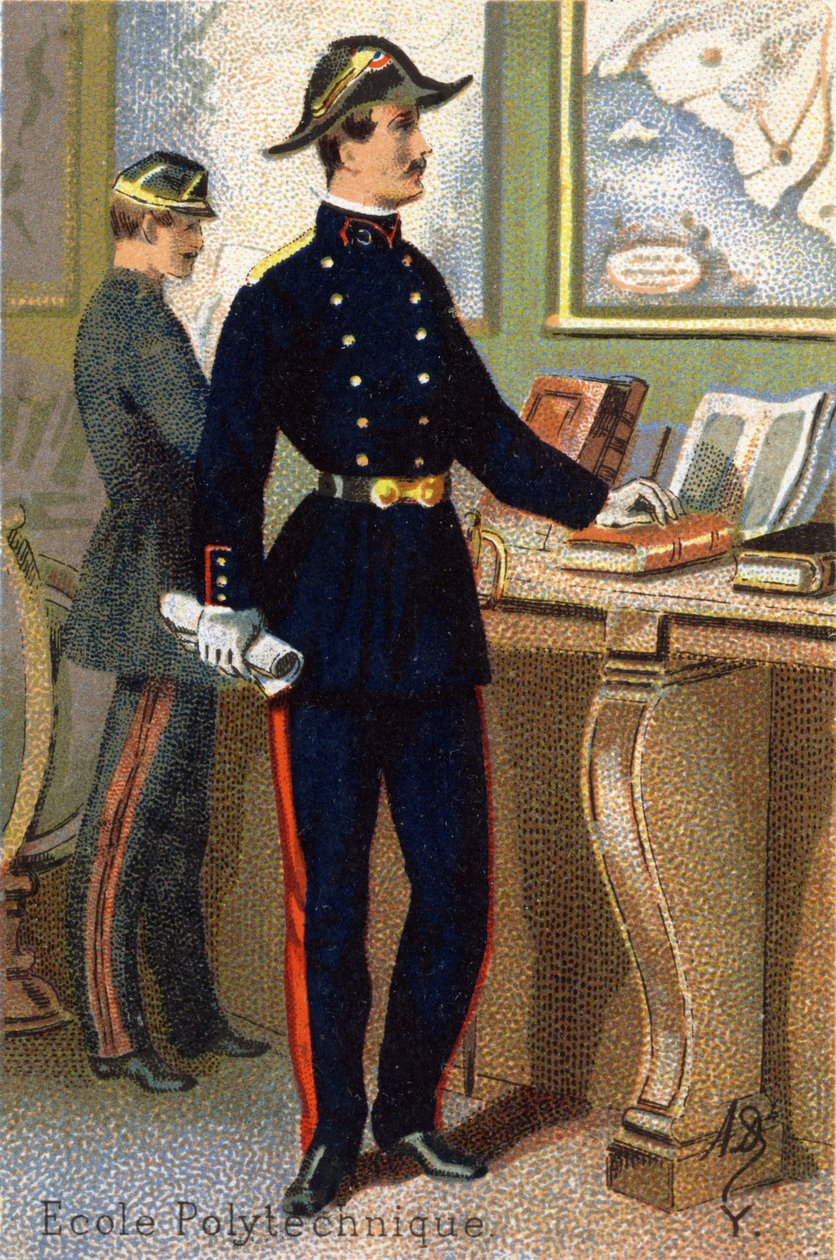 Y: Yrkeshögskola. Gravyr i "Militäralfabetet". Illustratörens initialer: A. D. Okänd utgivare. Kromolitografier från slutet av 1800-talet. Mått: 10,5x7 cm. av Unbekannt