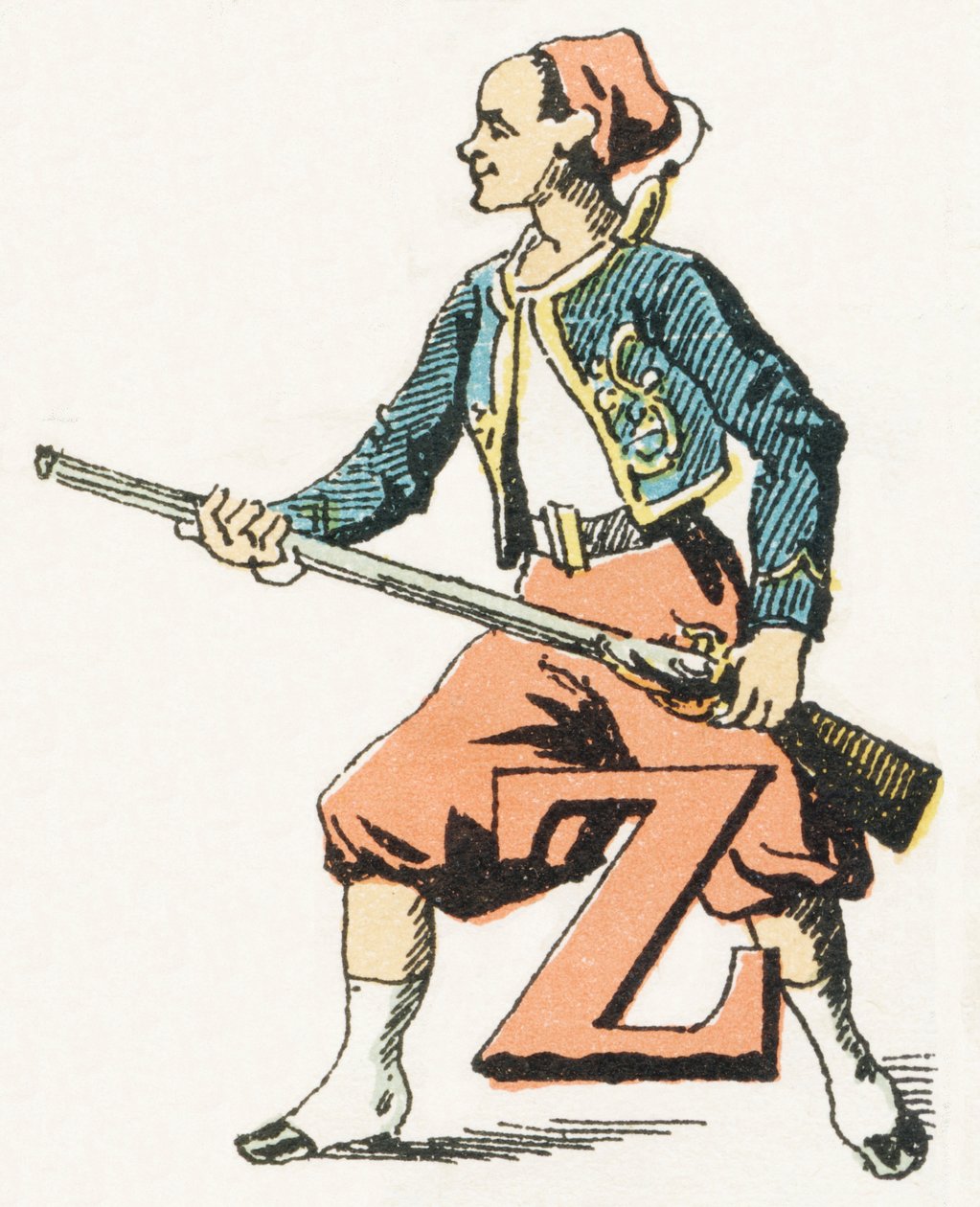 Z - Zouave - Barnsligt alfabet, Editions Gordinne 1920 (gravyr) av Unbekannt