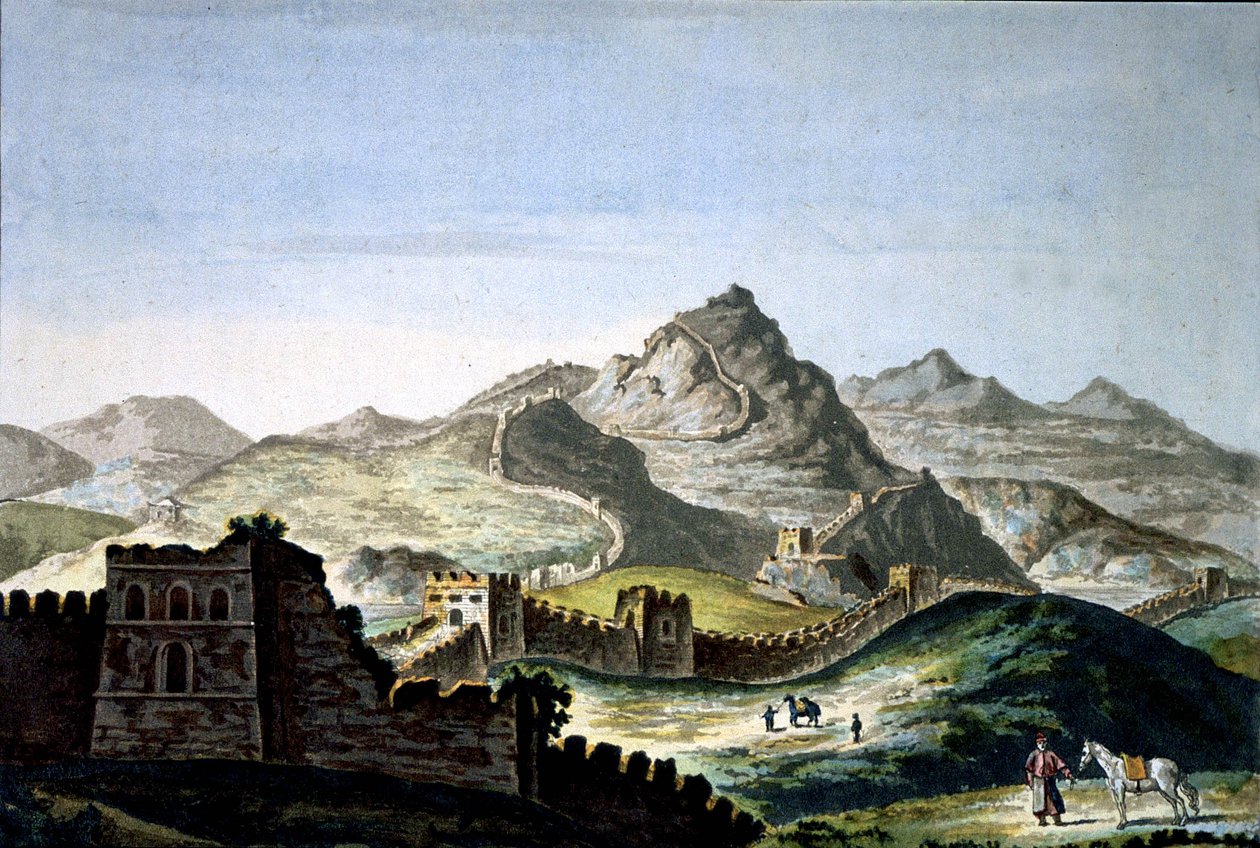 Den kinesiska muren, ca 1820 (gravyr) av Unbekannter Künstler