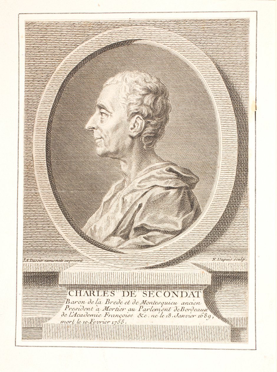 Charles-Louis de Secondat, baron av La Brède och Montesquieu av Unbekannter Stecher