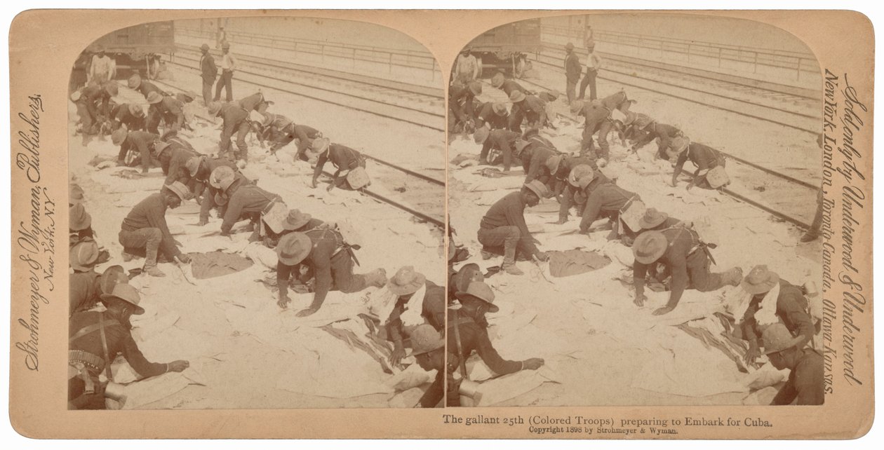 "The Gallant 25th Preparing to Embark for Cuba",1898 (foto) av Underwood & Underwood