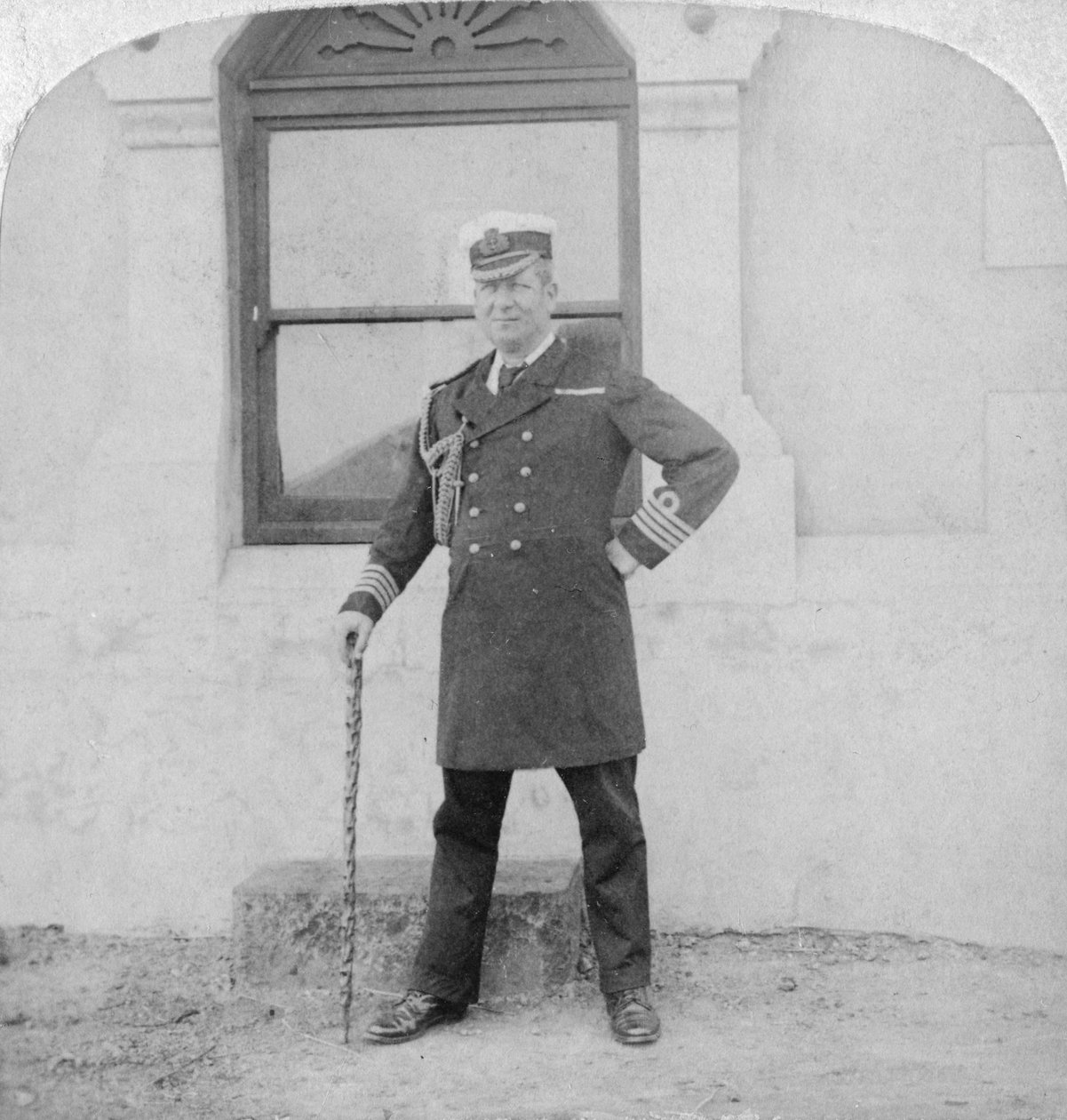 Kapten Sir Edward Chichester, brittisk sjöofficer, Kapstaden, Sydafrika, 1900. av Underwood and Underwood