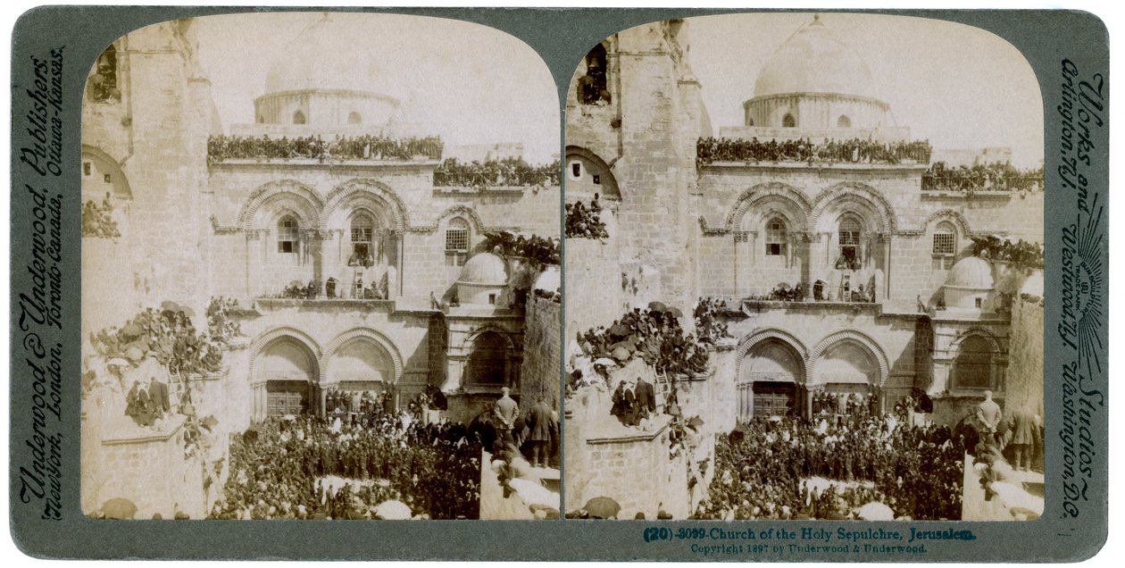 Heliga gravens kyrka, Jerusalem, Palestina, 1897. av Underwood and Underwood
