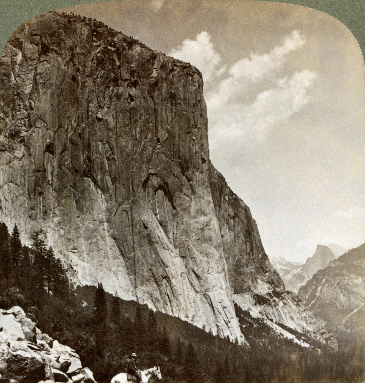 El Capitan and Half Dome, Yosemite Valley, Kalifornien, USA, 1902 av Underwood and Underwood