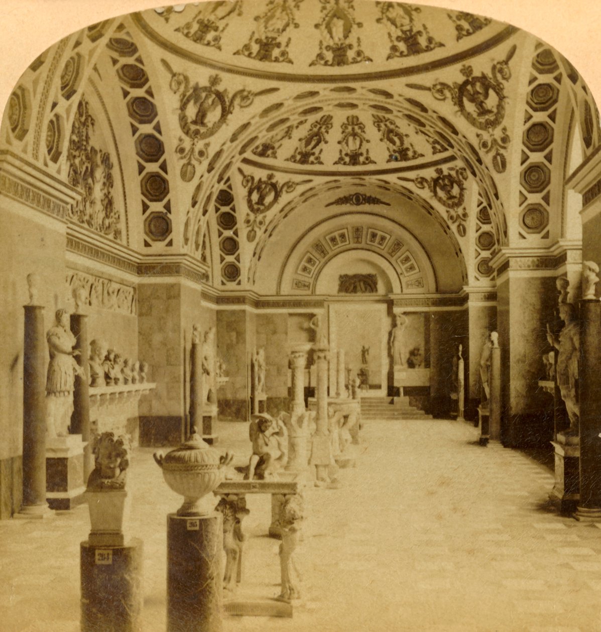 Romarnas sal, Glyptoteket, München, Tyskland, 1898. av Underwood and Underwood