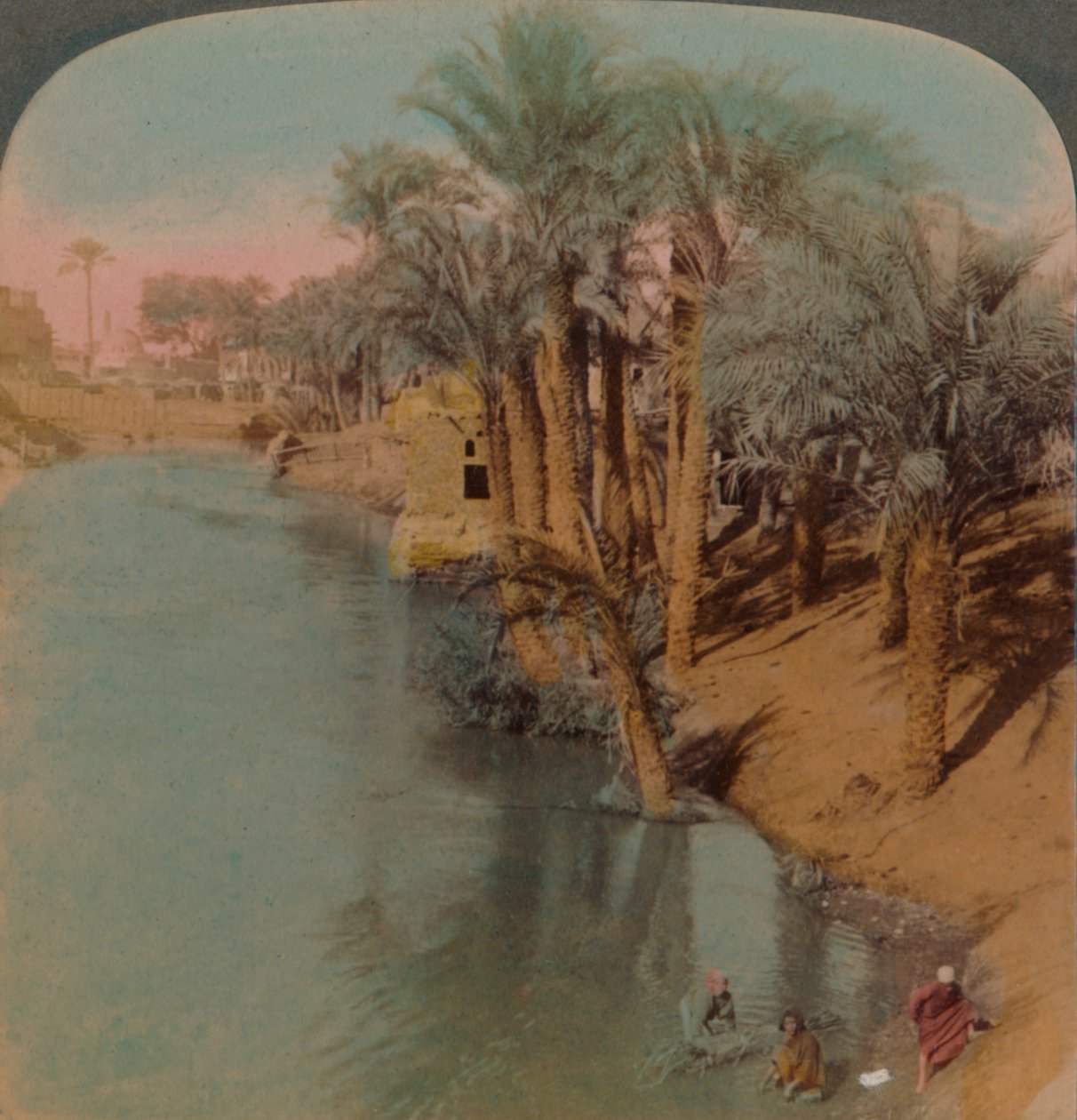 I Fayum, den rikaste oasen i Egypten vid Bahr Yussef River Joseph, till Nilen, 1902. Konstnärer: Elmer Underwood, Bert Elias Underwood. av Underwood and Underwood