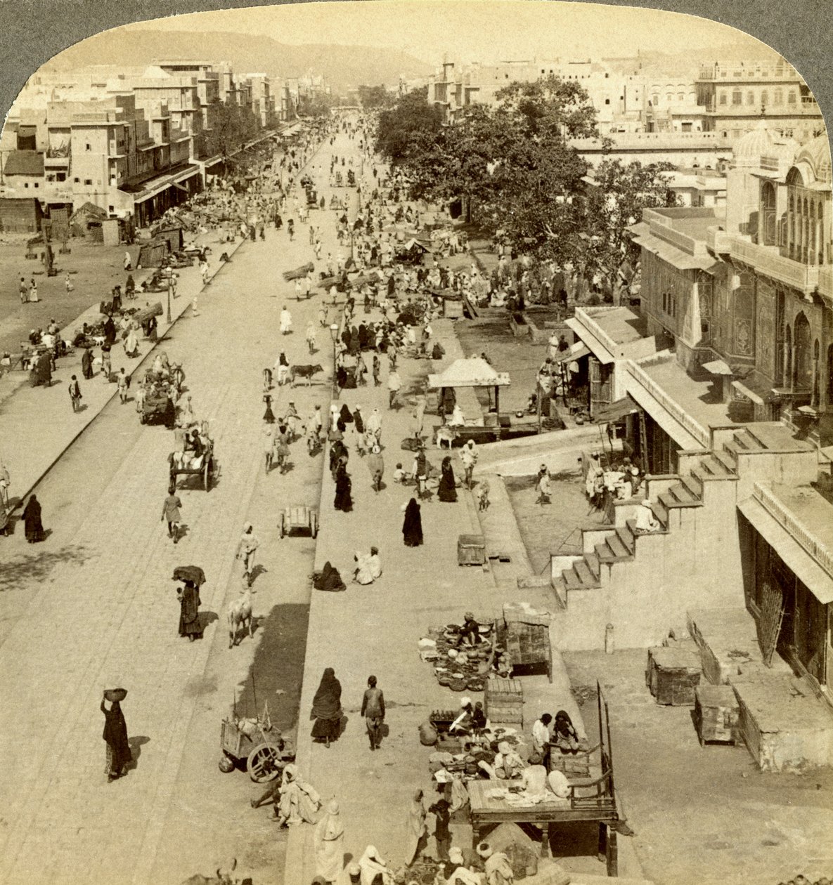 Jauhri Bazaar, Jeypore, Orissa, Indien. av Underwood and Underwood