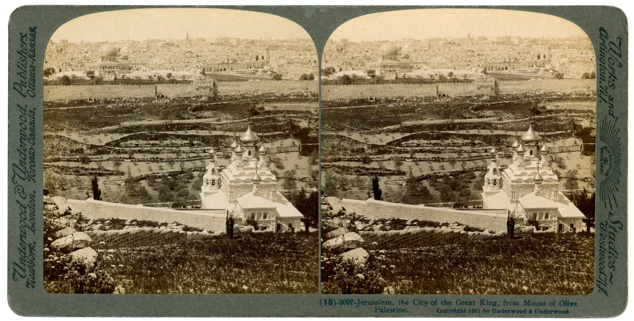 Jerusalem, sett från Oljeberget, Palestina, 1901. av Underwood and Underwood