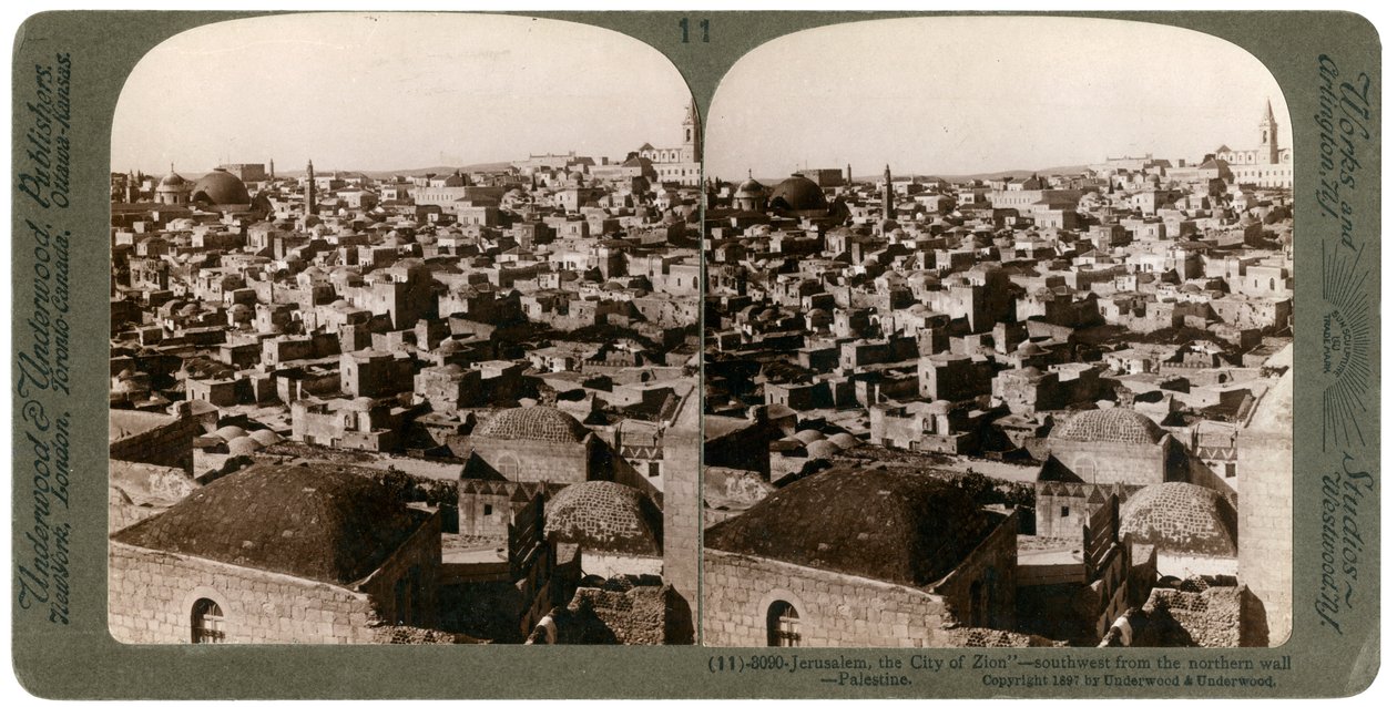 Jerusalem, sett från den norra muren, Palestina, 1897. av Underwood and Underwood