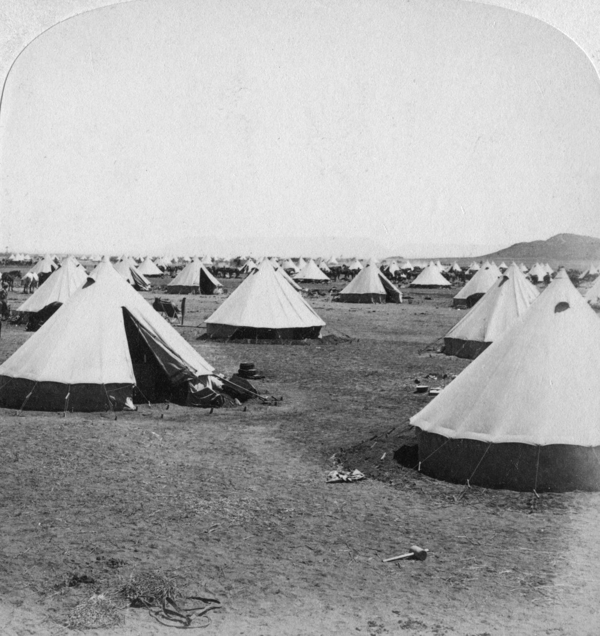 Militärläger vid De Aar, Sydafrika, Boerkriget, 1900. av Underwood and Underwood