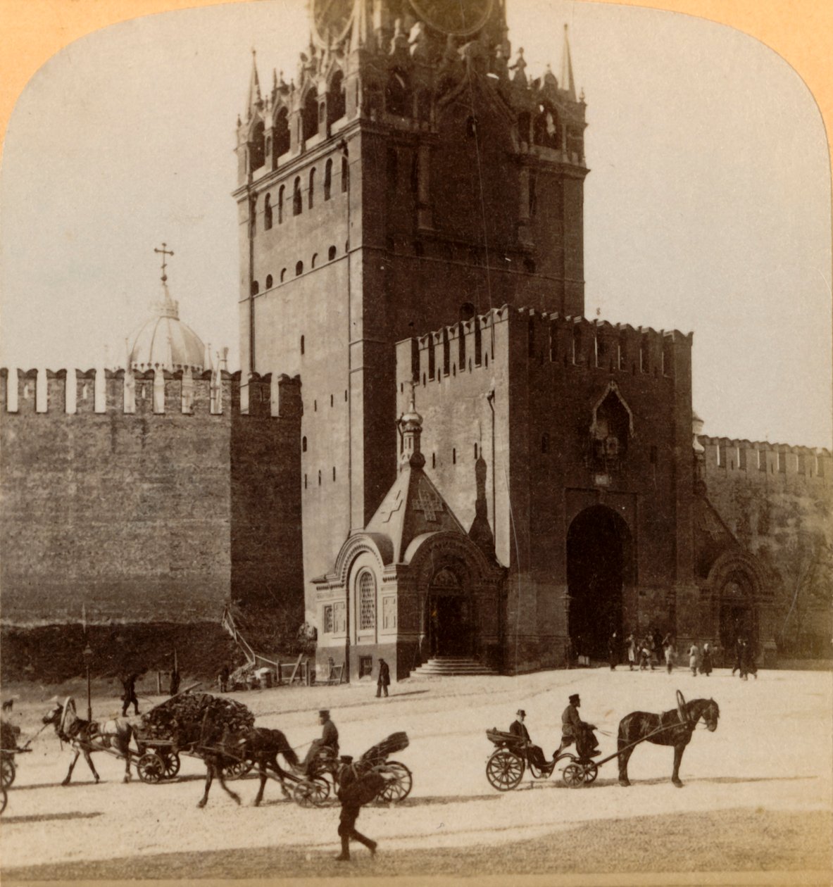 Spaski Voroto, Kremls heliga port,...Moskva, Ryssland, 1898. av Underwood and Underwood