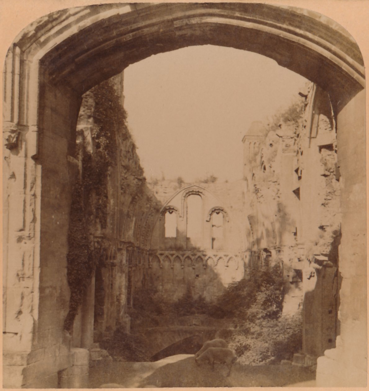 St. Josephs Chapel, Glastonbury Abbey 600-talet, 1900. av Underwood and Underwood