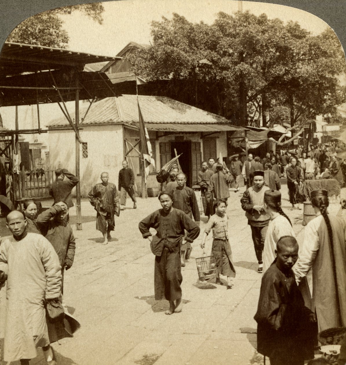Gatubild, Kanton, Kina. av Underwood and Underwood