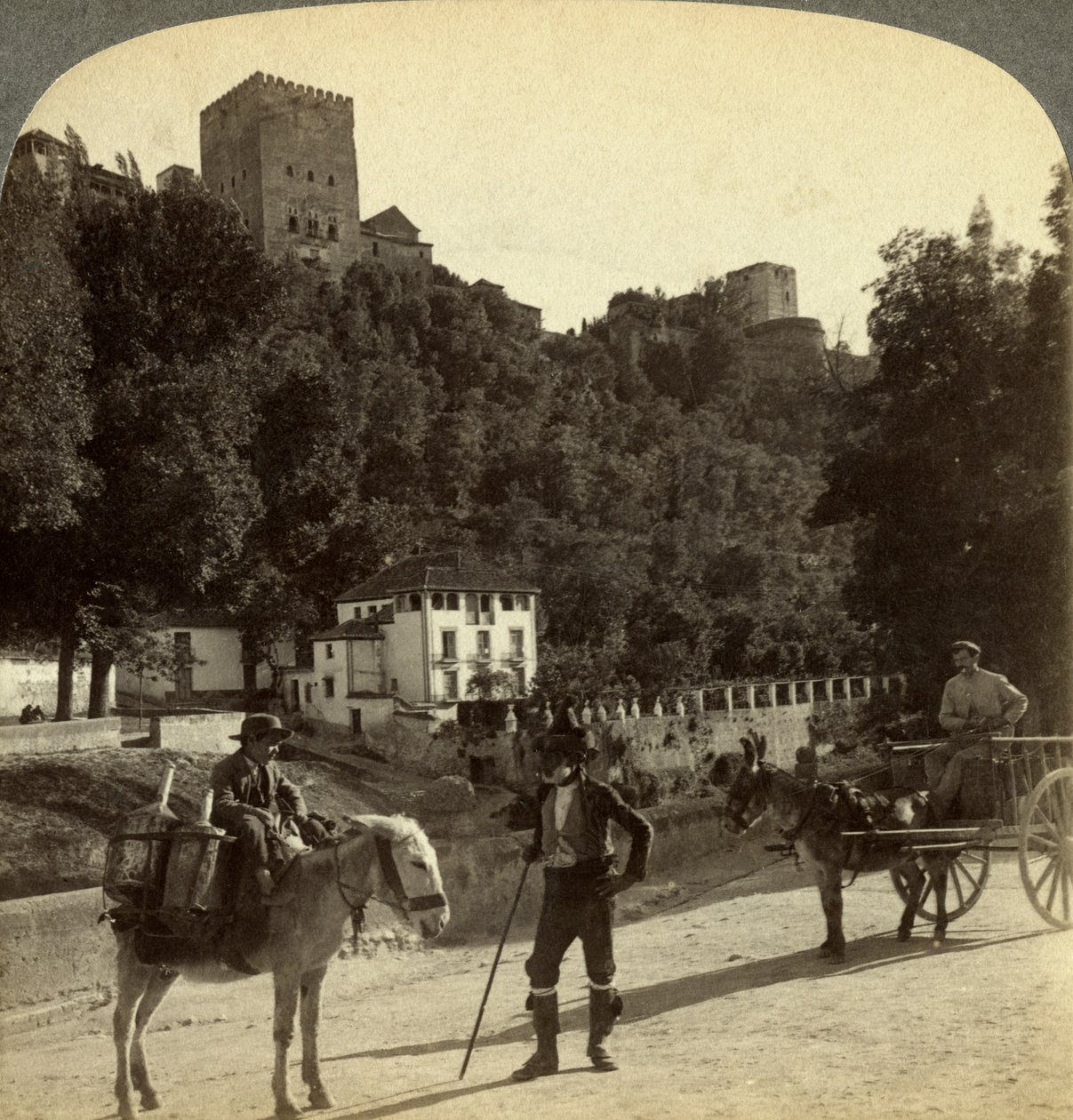 Alhambra, Granada, Andalusien, Spanien. av Underwood and Underwood