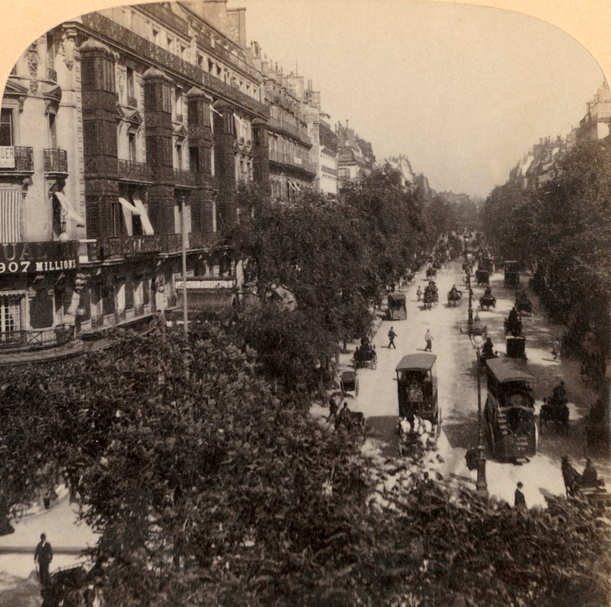Grand Boulevard, Paris, Frankrike, 1894. av Underwood and Underwood