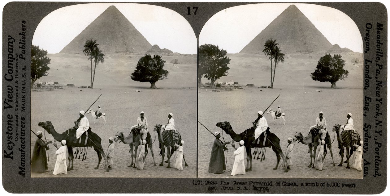 Den stora pyramiden i Giza, Egypten, 1905. av Underwood and Underwood