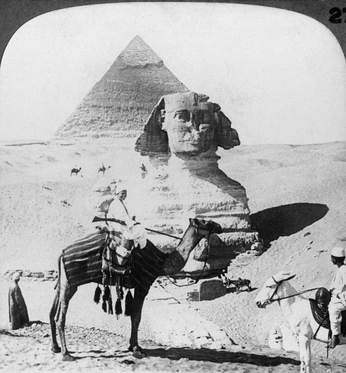 Den stora sfinxen i Giza, Egypten, 1905. av Underwood and Underwood