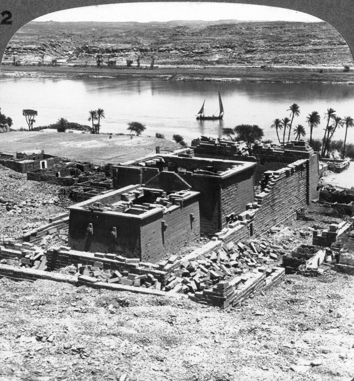 Det nubiska templet i Kalabsheh, Egypten, 1905. av Underwood and Underwood
