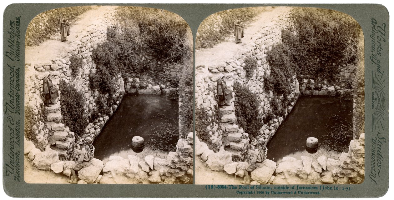 The Pool of Siloam, utanför Jerusalem, Palestina, 1900. av Underwood and Underwood