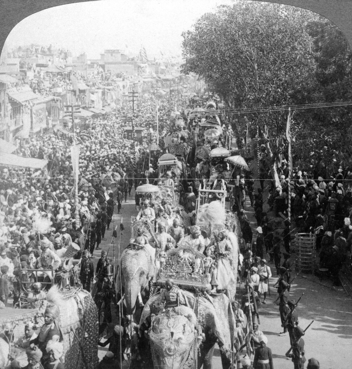 Den stora Durbar-processionen, Delhi, Indien, 1903. av Underwood and Underwood