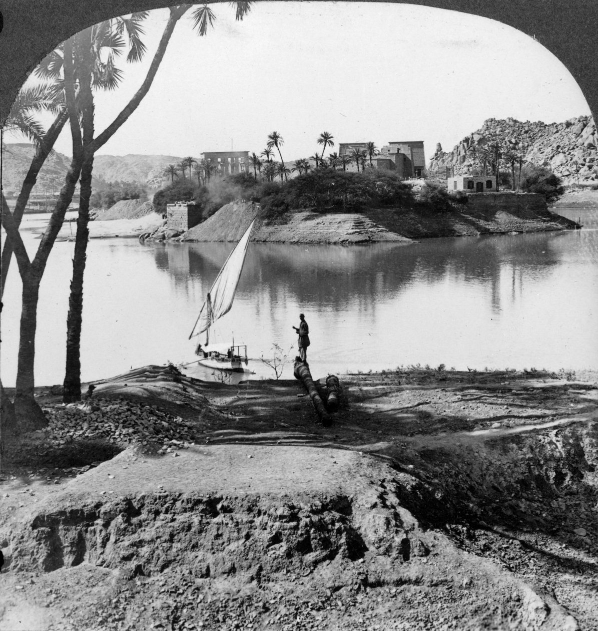 Ön Philae, Egypten, 1905. av Underwood and Underwood