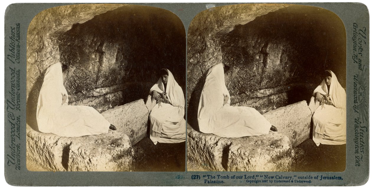 Jesu grav, utanför Jerusalem, Palestina, 1897. av Underwood and Underwood