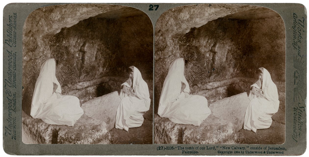 Jesu grav, utanför Jerusalem, Palestina, 1904. av Underwood and Underwood