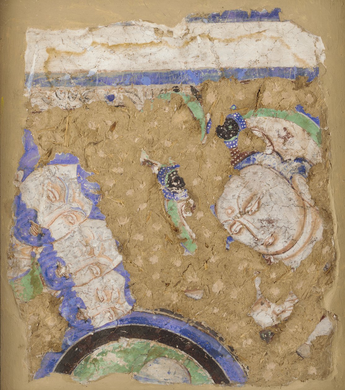 Bodhisattvas och munkar, från grotta 224 av Unidentified
