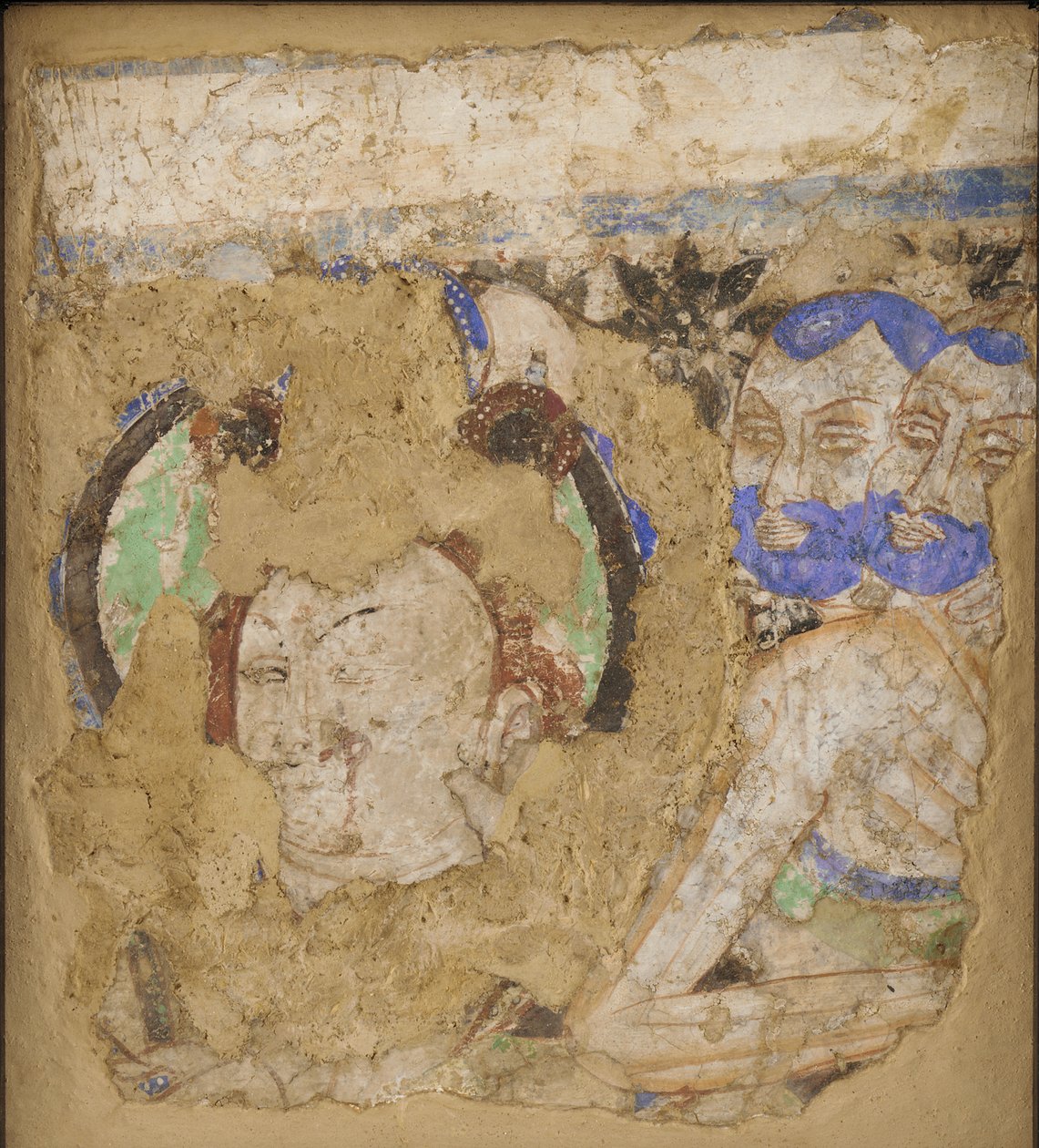 Bodhisattvas och munkar, från grotta 224 av Unidentified