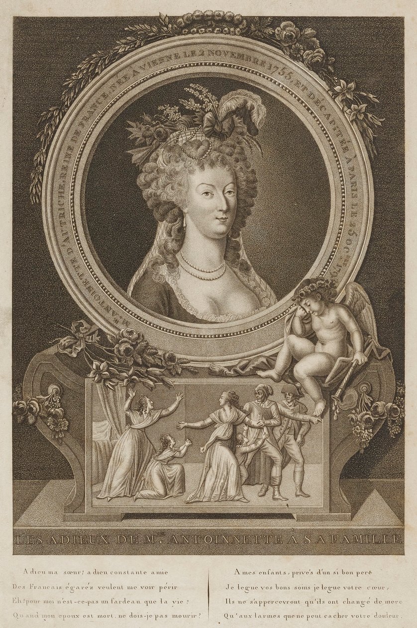 Marie Antoinettes avsked till sin familj av Unidentified
