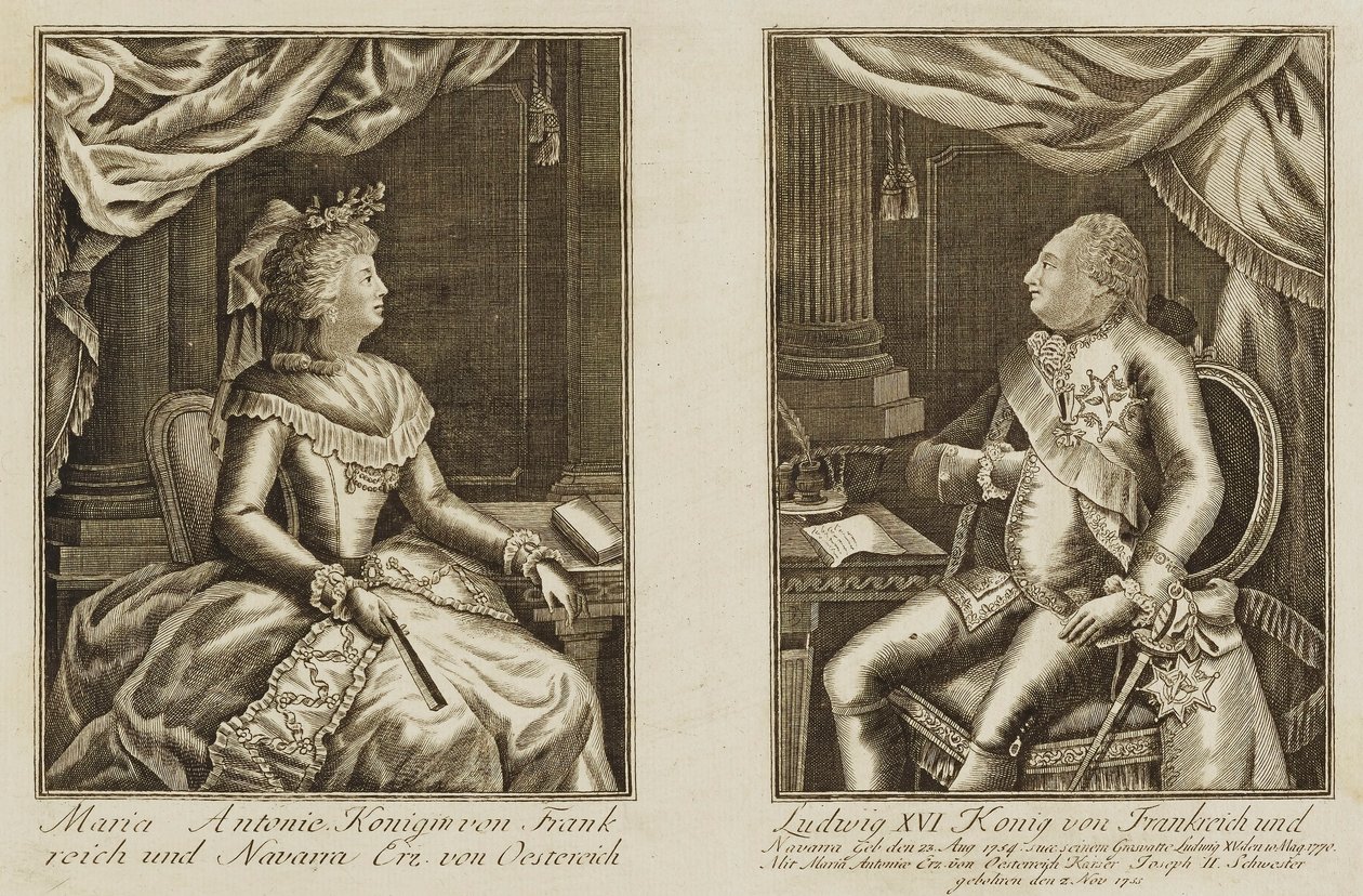Maria Antonie och Ludvig XVI av Unidentified