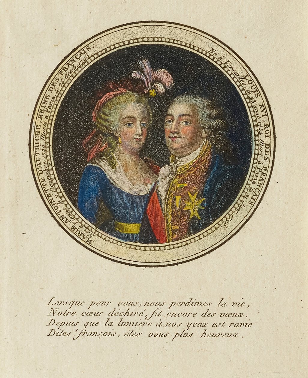 Marie Antoinette av Österrike, drottning av Frankrike; Ludvig XVI, kung av Frankrike av Unidentified