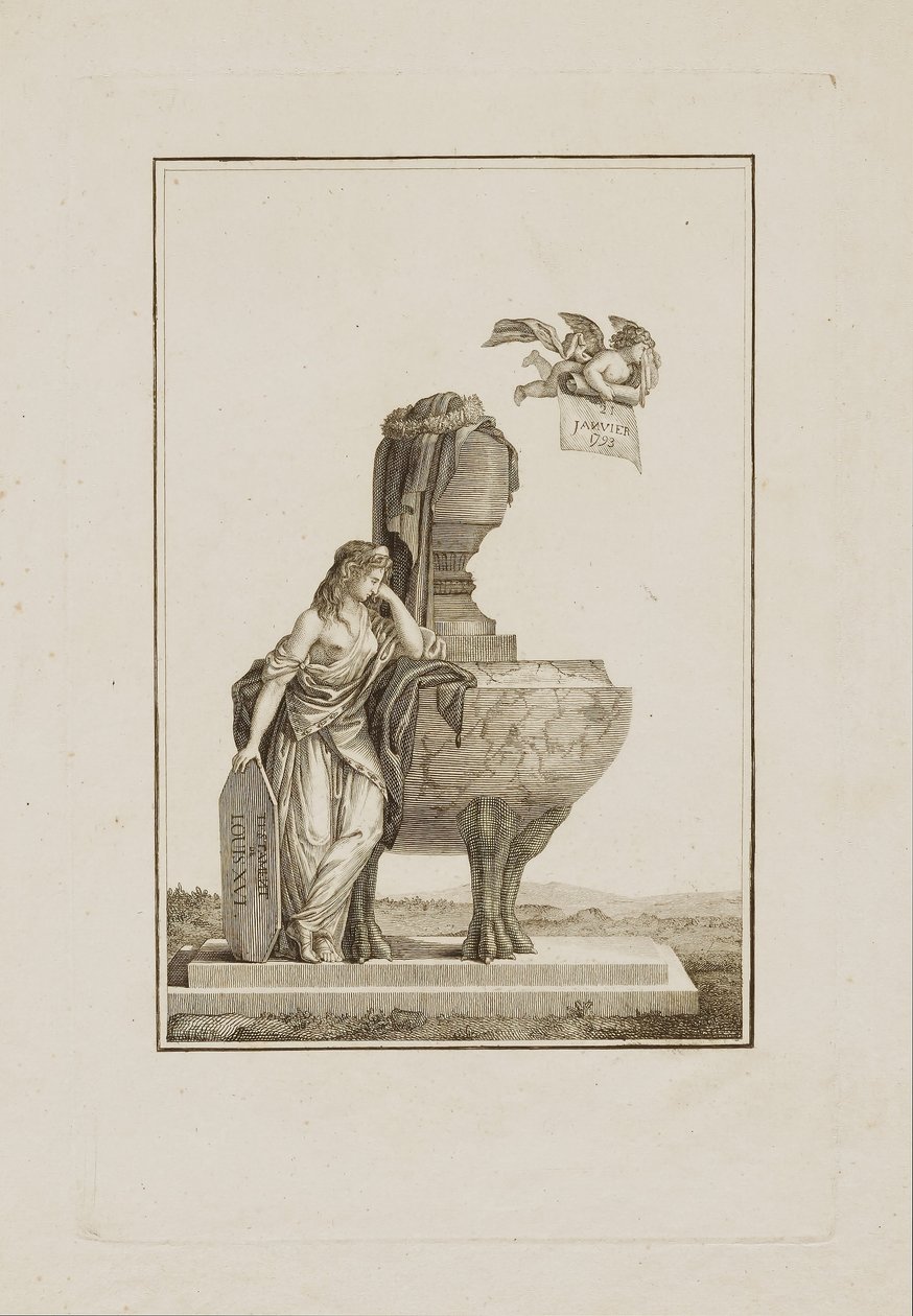 Mytologisk figur som sörjer över Ludvig XVI:s grav av Unidentified