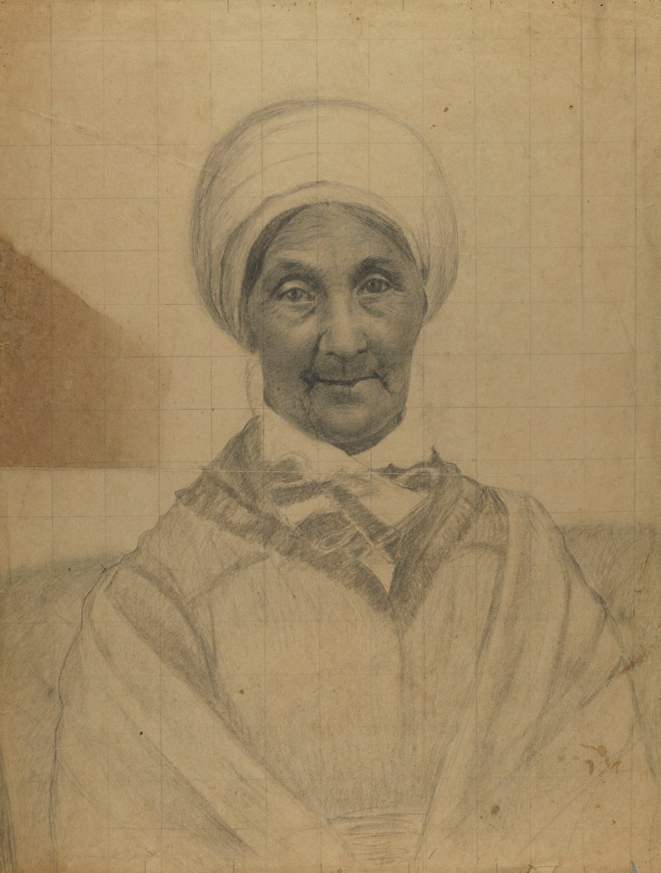 Gammal kvinna i turban av Unidentified