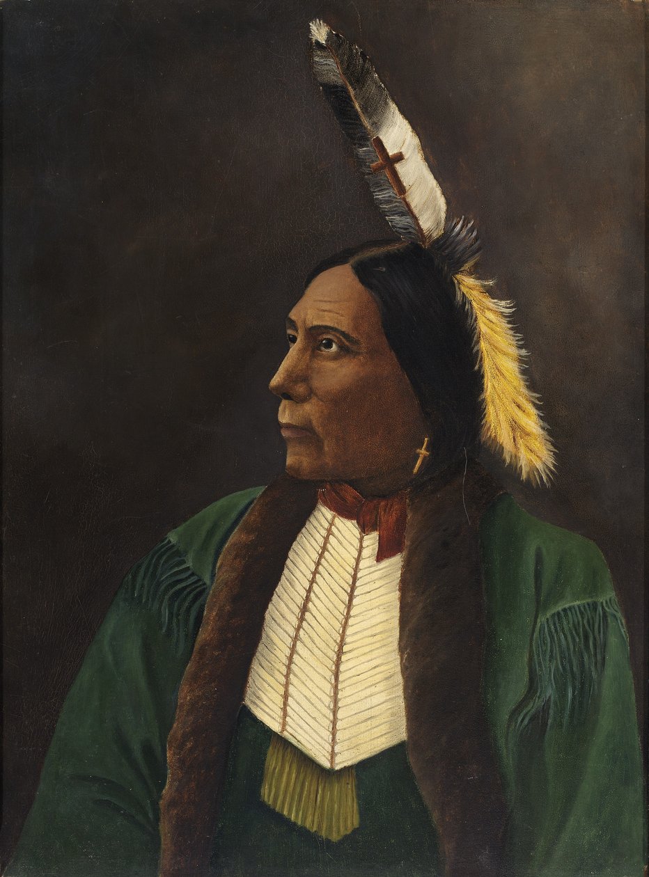 Porträtt av en amerikansk indian av Unidentified