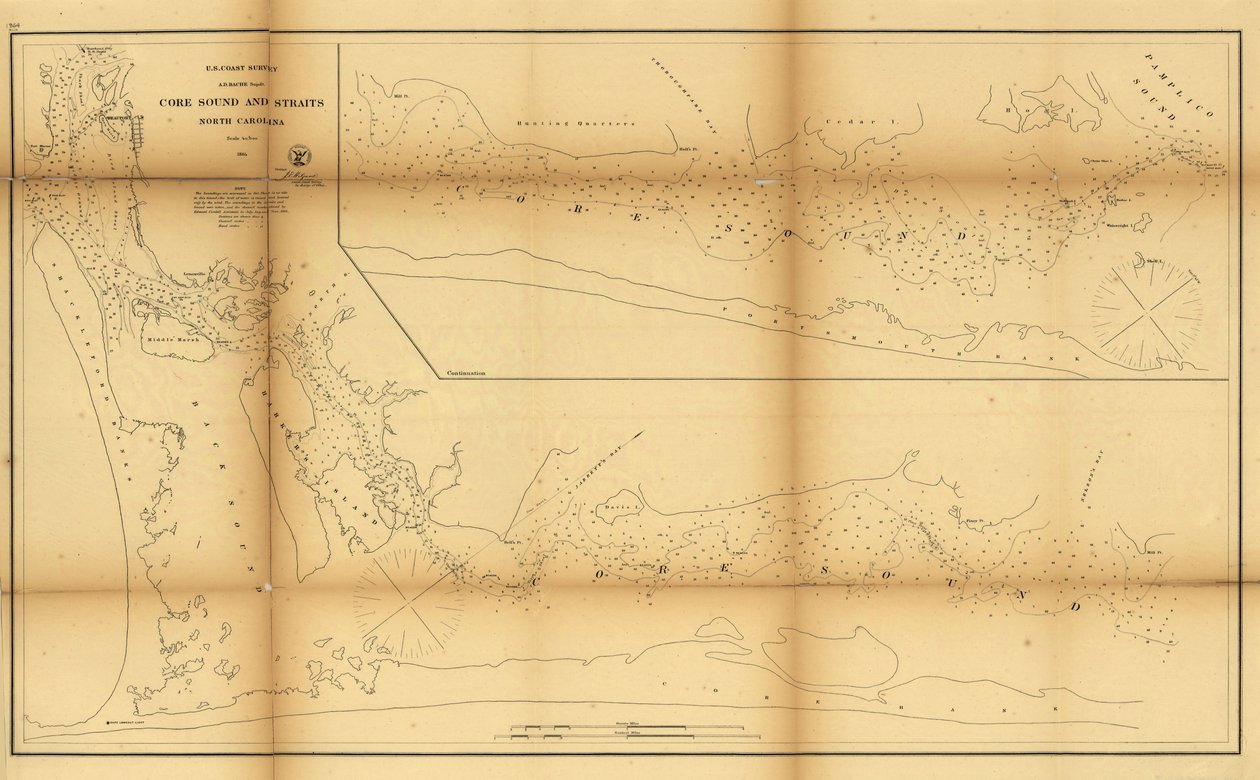 Core Sound and Straits, North Carolina. LOC 99447462 av United States Coast Survey