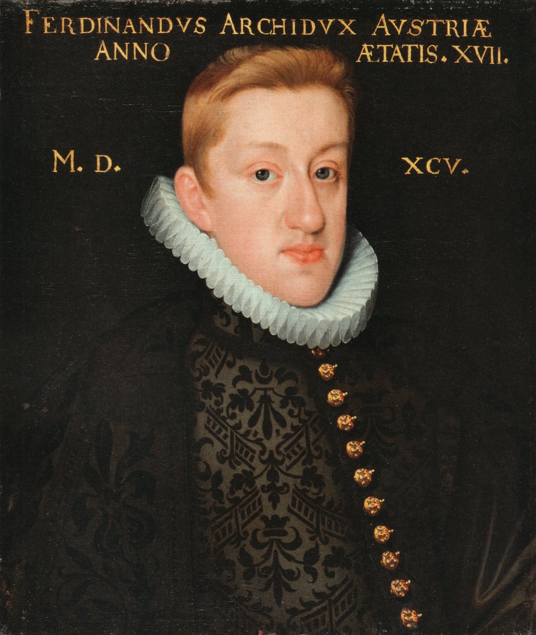 Porträtt av ärkehertig Ferdinand av Österrike (senare kejsare Ferdinand II) vid 15 års ålder. av Unknown
