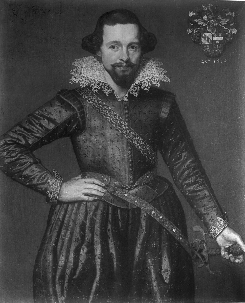 Detail van een portret van Edzard Jacob Clant van Nijestein (1584-1648) av Unknown