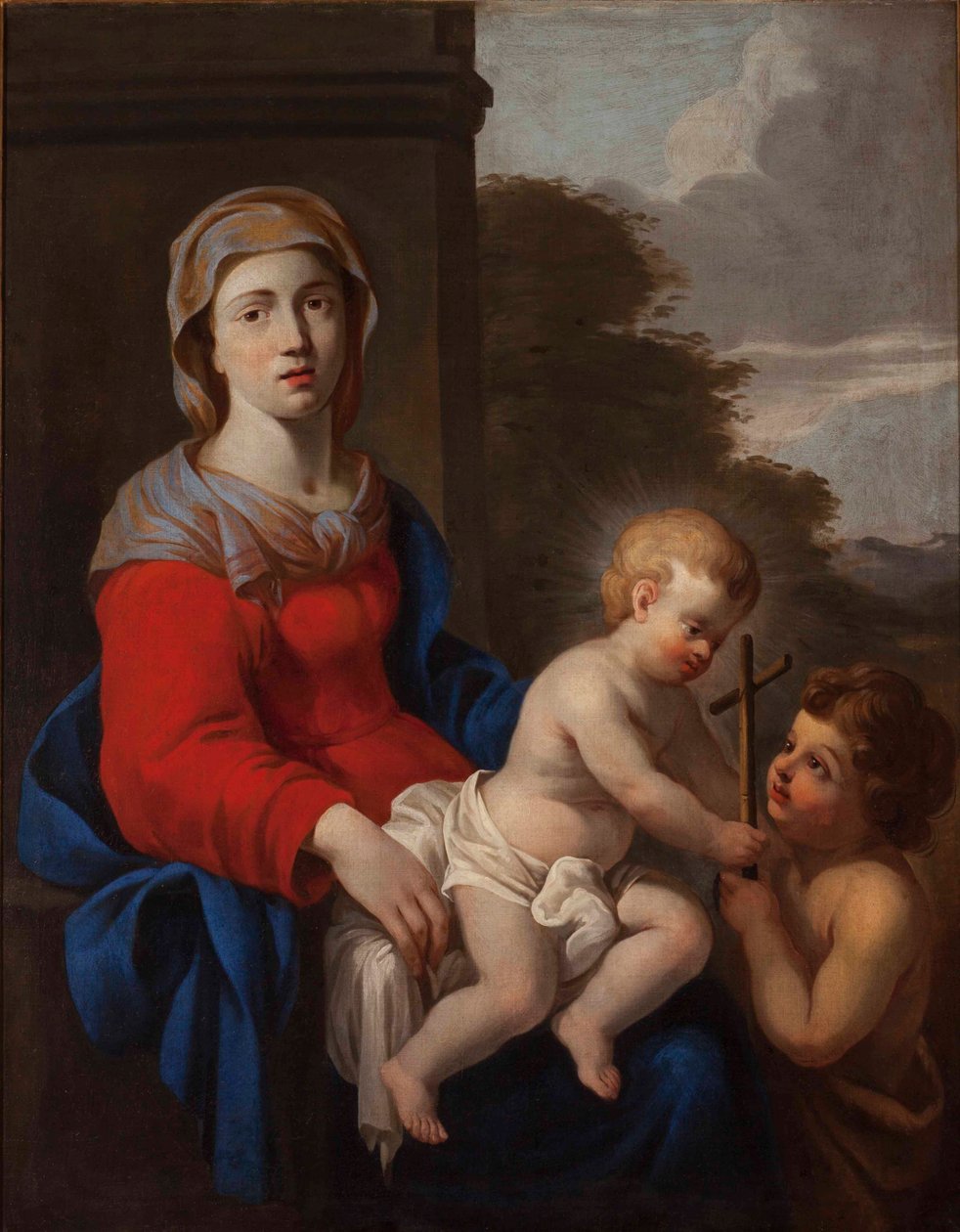 Madonna och barn med Johannes Döparen av Unknown