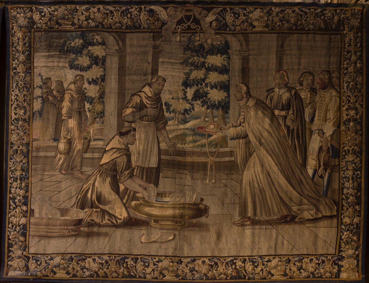 Saint Bonaventure tar emot kardinalens hatt av Unknown